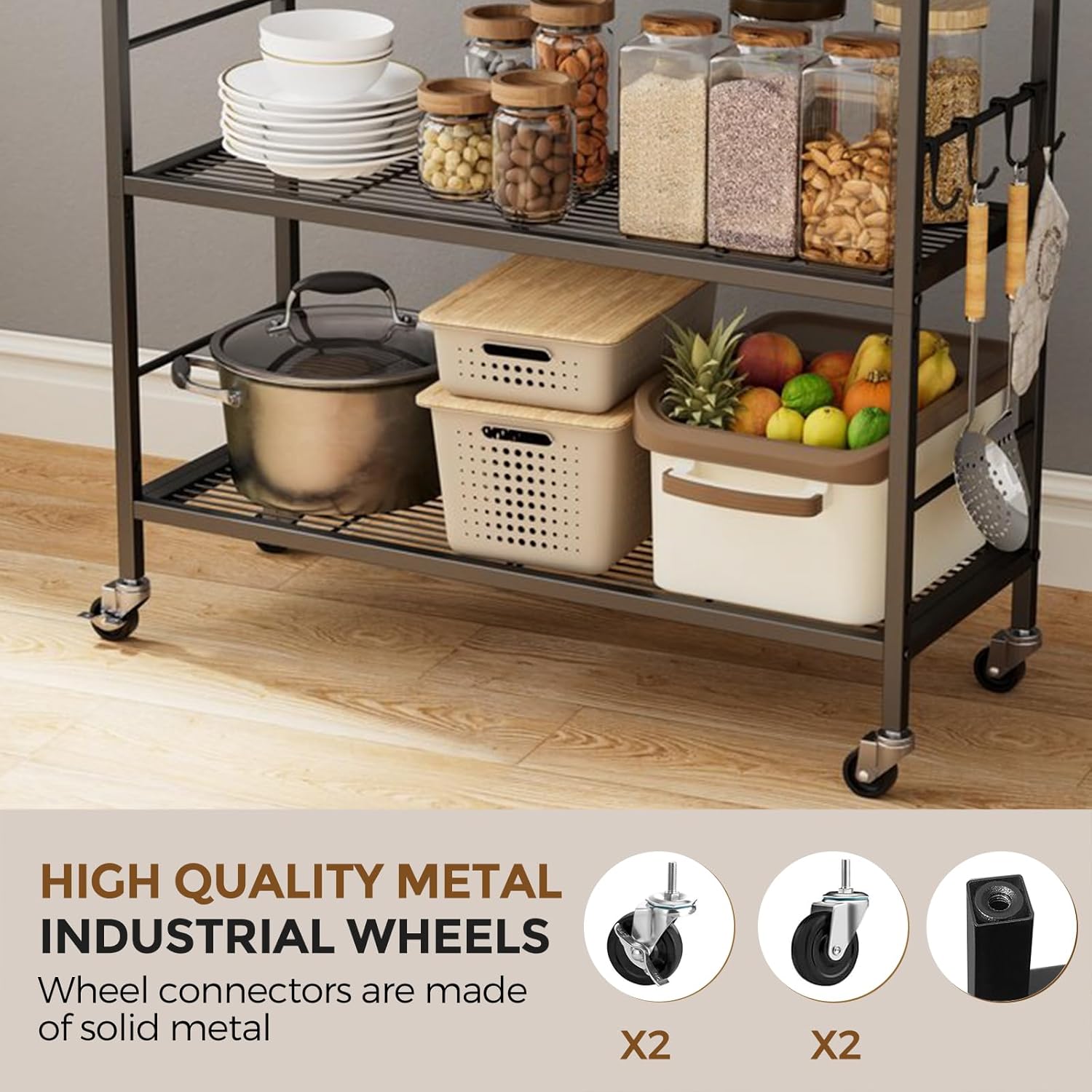 Maximize Your Space: Stylish 5-Tier Kitchen Rack with Power Supply