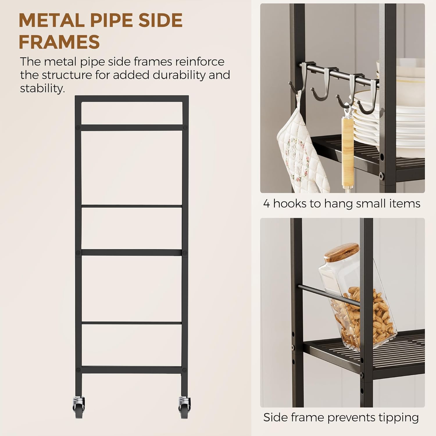 Maximize Your Space: Stylish 5-Tier Kitchen Rack with Power Supply