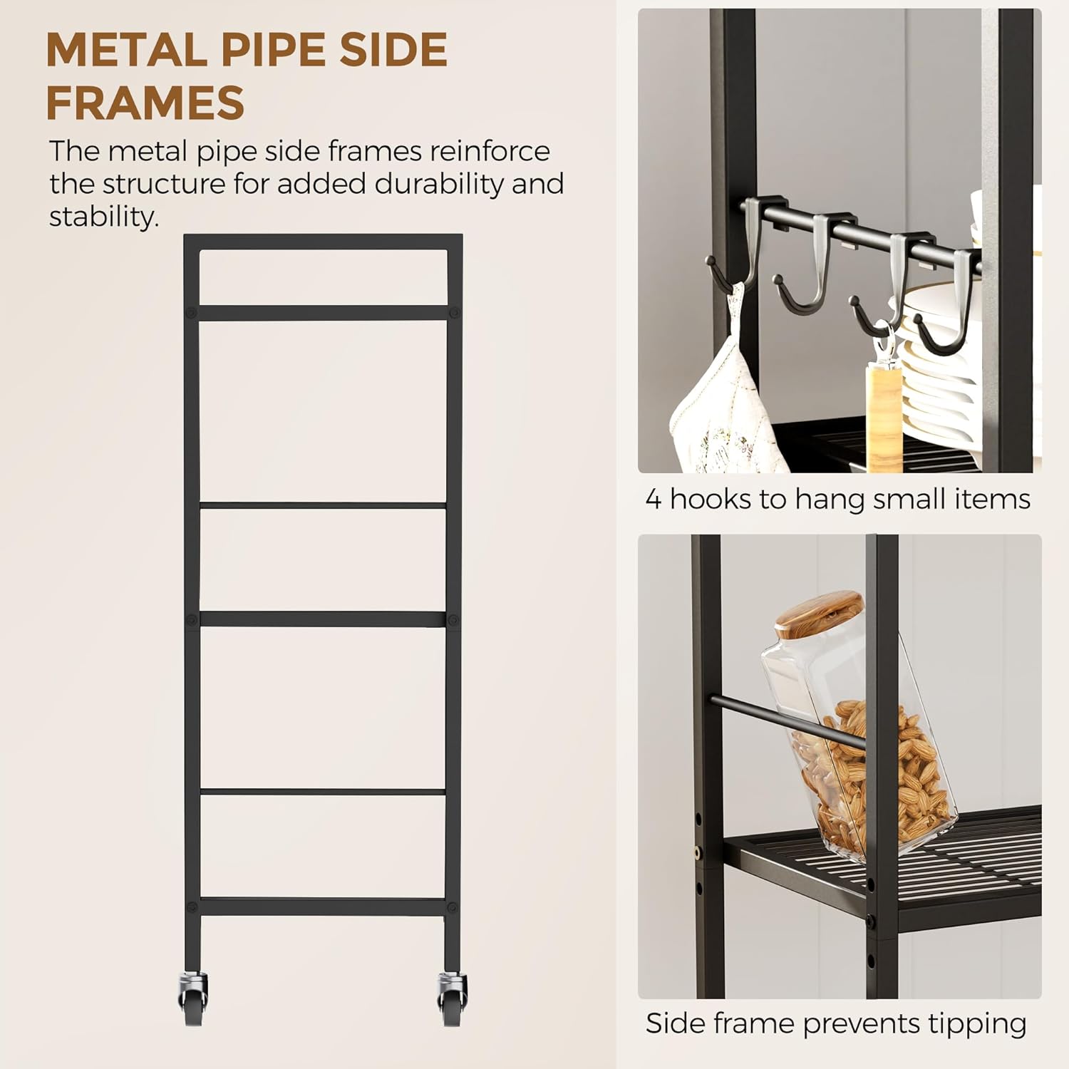 Maximize Your Space: Stylish 5-Tier Kitchen Rack with Power Supply