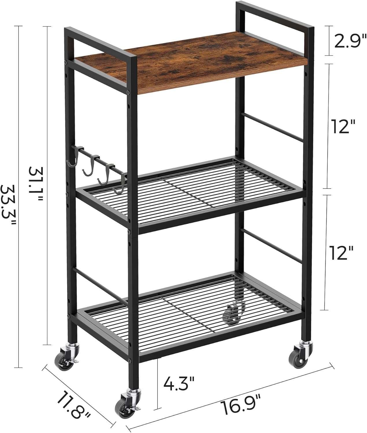 Maximize Your Space: Stylish 5-Tier Kitchen Rack with Power Supply