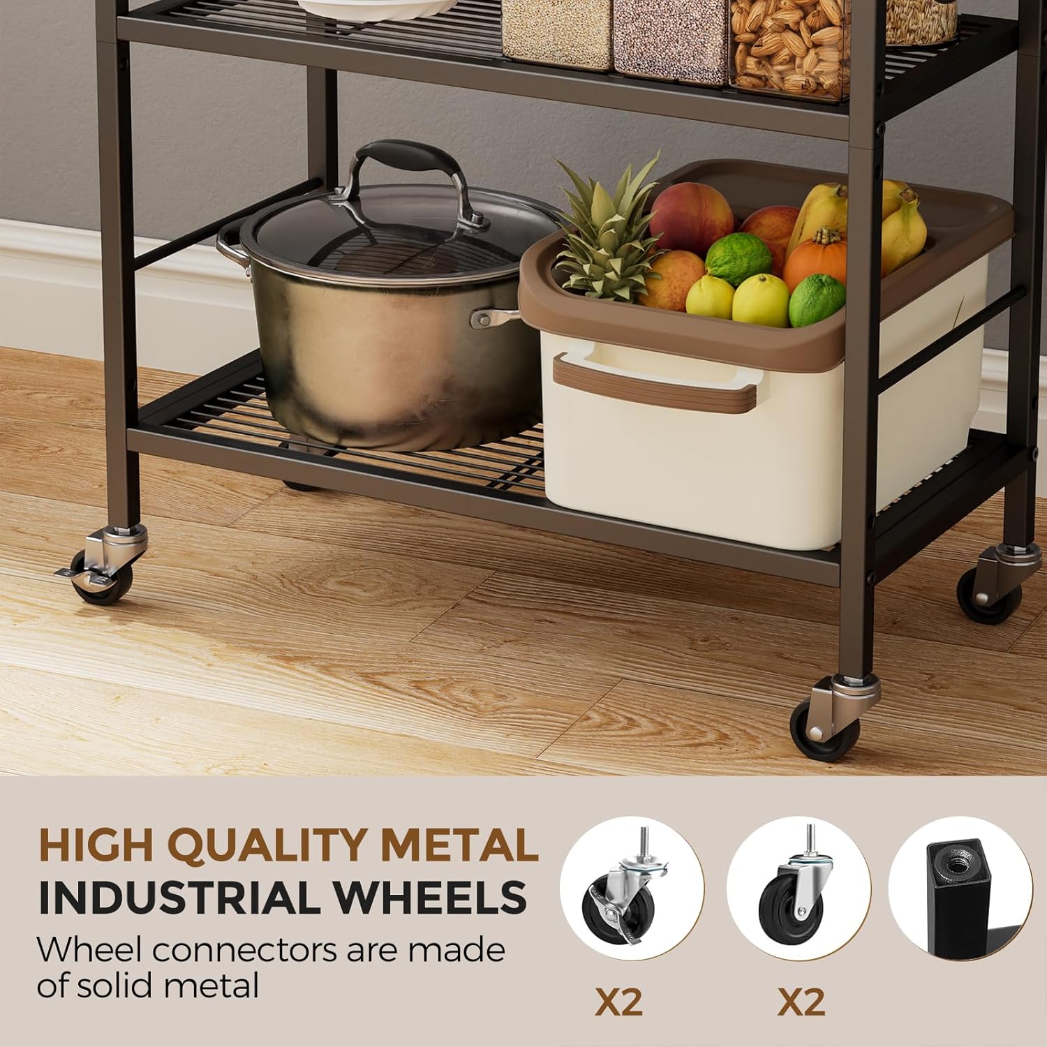 Maximize Your Space: Stylish 5-Tier Kitchen Rack with Power Supply