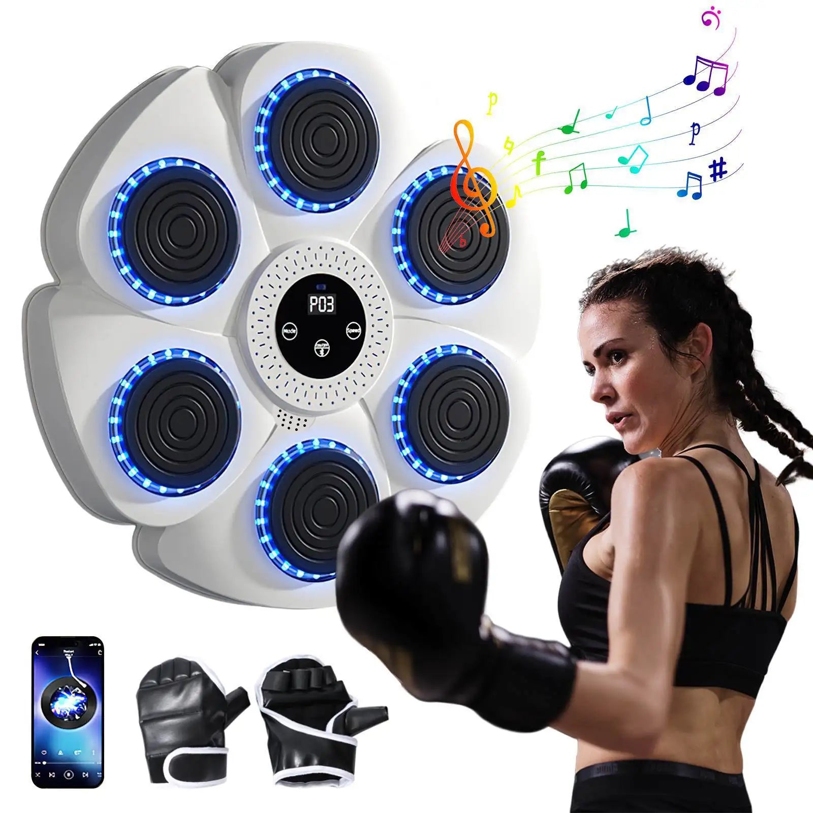 Knock Out Your Workout: Smart Bluetooth Music Boxing Gloves with 9 Modes