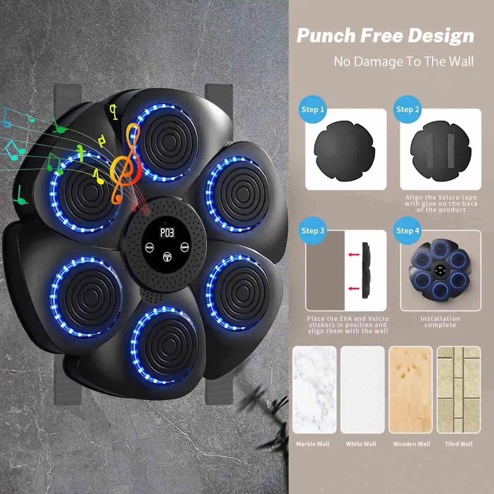 Knock Out Your Workout: Smart Bluetooth Music Boxing Gloves with 9 Modes