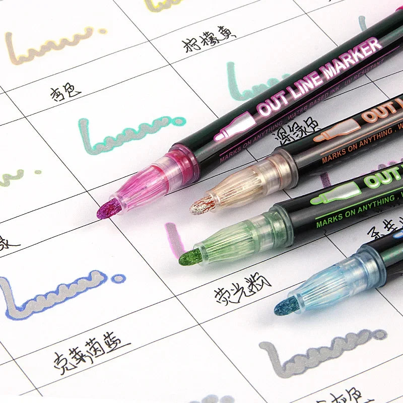 24 Color Double Line Markers for Creative Projects!