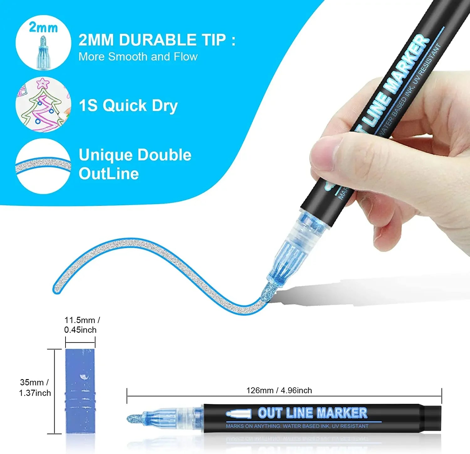 24 Color Double Line Markers for Creative Projects!