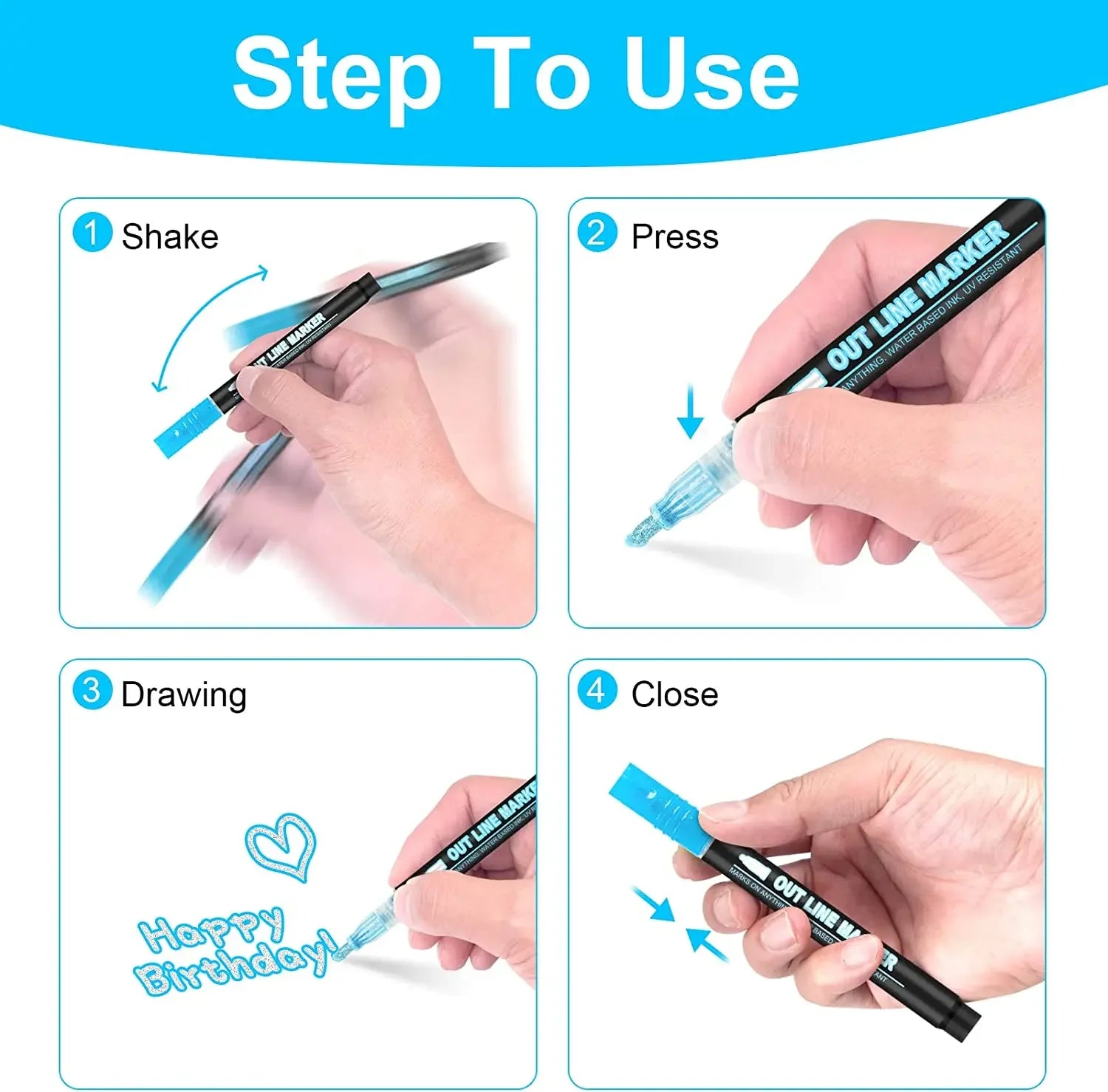 24 Color Double Line Markers for Creative Projects!